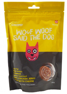 Chomp Soft Chicken Jerky Chips With Cheese Pack of 6