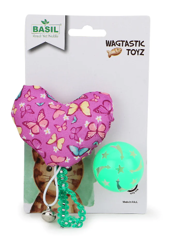 Basil Stuffed Catnip Chew With Rattle Ball Cat Toy