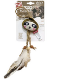 Gigwi Eco Line Catch & Scratch Sloth With Silvervine Leaves Feather & Bead Cat Toy