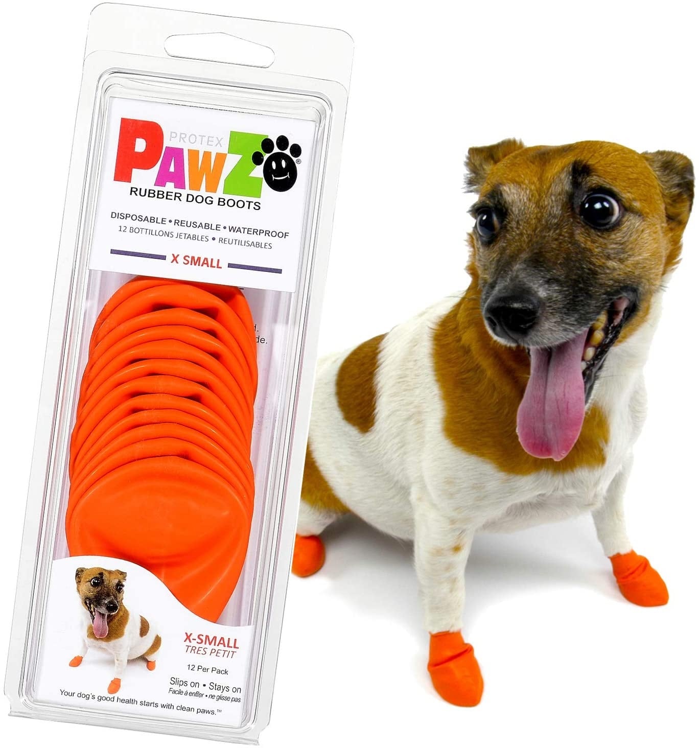 Pawz Waterproof Dog Boots - Extra Small - Orange