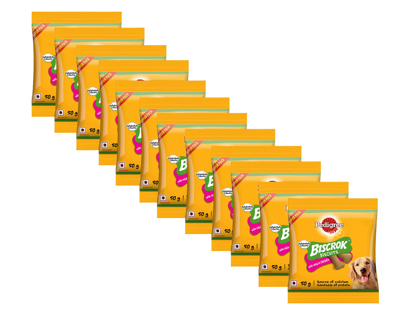 Pedigree : Biscrok Dog Biscuits – Milk & Chicken Flavour (Trial Pack)