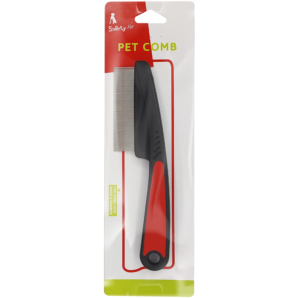 Smarty Pet Plastic Handle Flea Comb Flat Handle