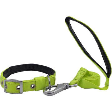 Smarty Pet Leash & Collar Plain Nylon Padded