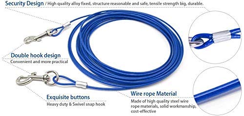 Smarty Pet Tie-Out Cable for Dogs - 15 Feet