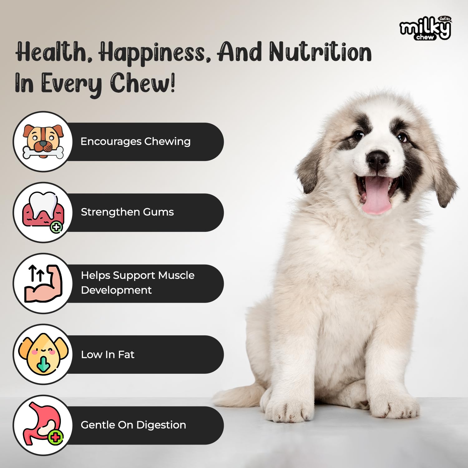 Dogaholic Milky Chew Knotted Bone Dog Treats