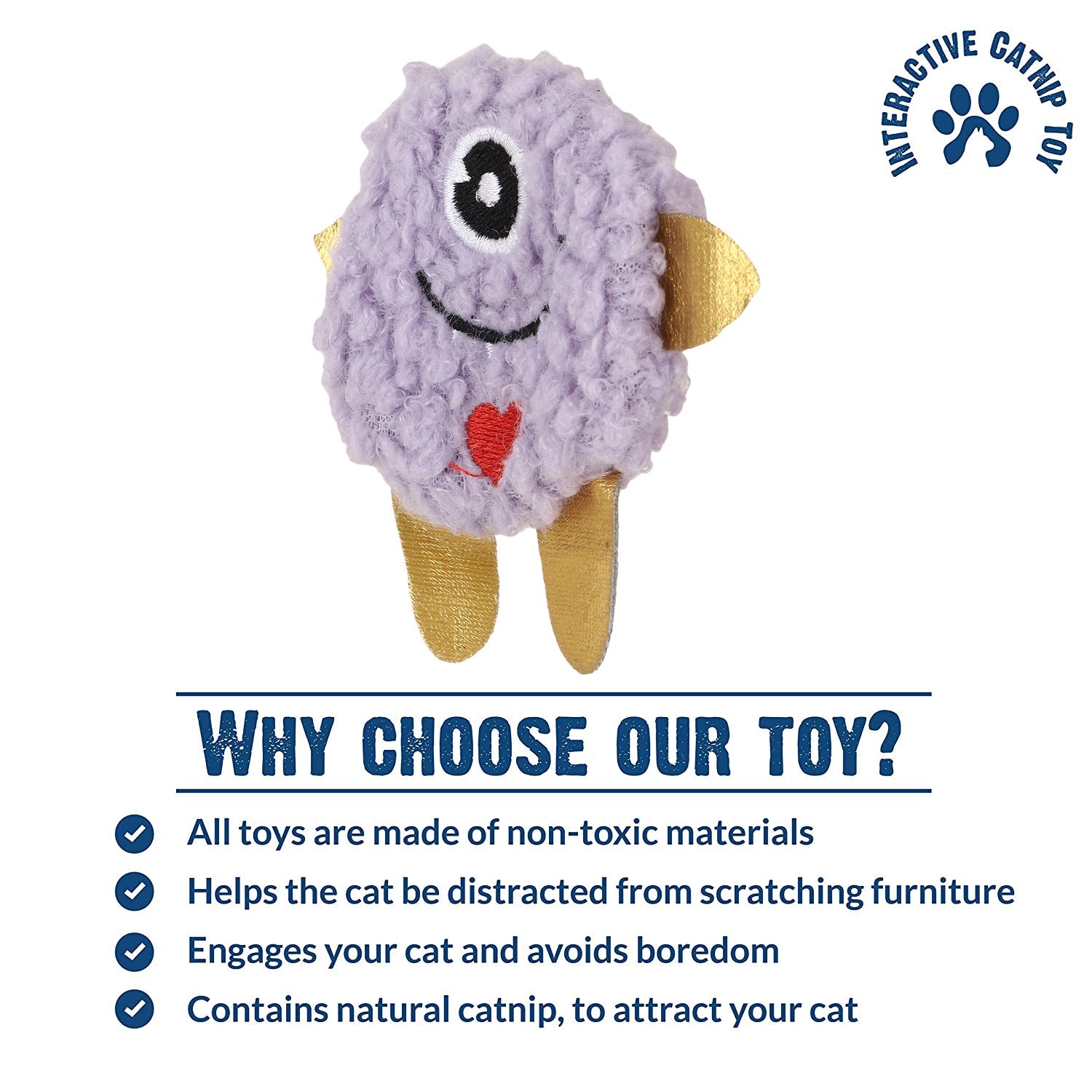 Basil Plush Toy With Catnip - Purple