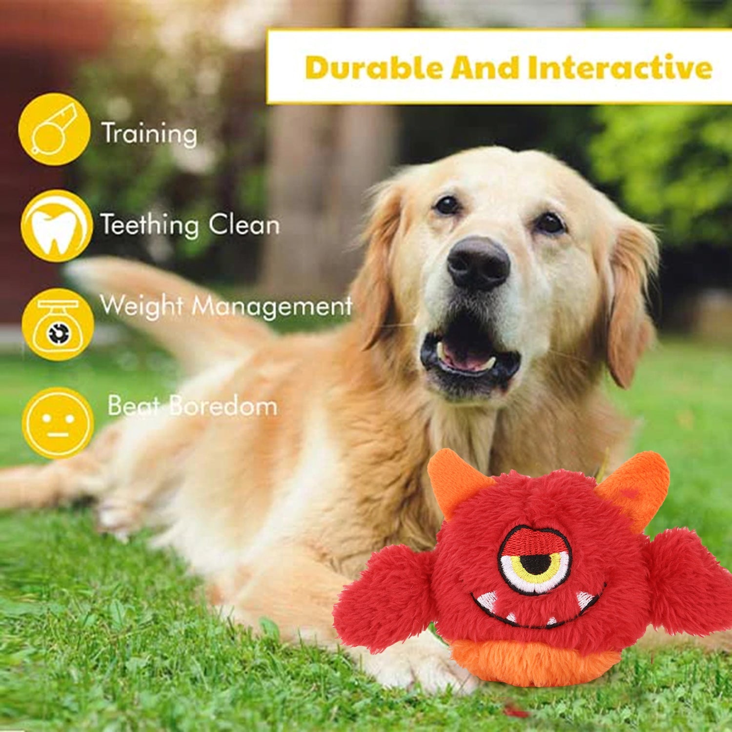 Basil Plush Monster Ball Wagtastic Dog Toyz