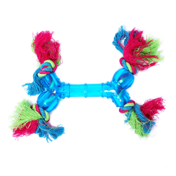 Super TPR Fun Double Knott Bone Shape Dog Toy ShakeHands