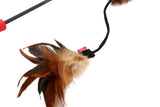 Gigwi Catwand Feather Teaser with Natural Feather Plush Tail and TPR Handle