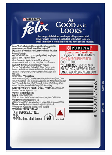 Purina Felix With Chicken In Jelly Cat Pouch