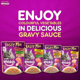 Whiskas Tasty Mix Chicken With Salmon Wakame Seaweed In Gravy Pouch 70 G (Pack Of 12) - Ecom Pack
