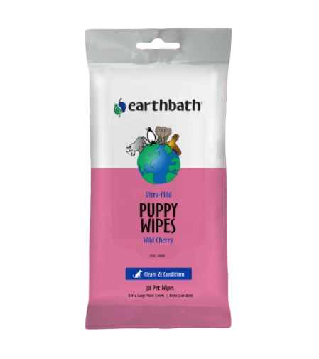 Earthbath Ultra-Mild Puppy Wipes - Wild Cherry