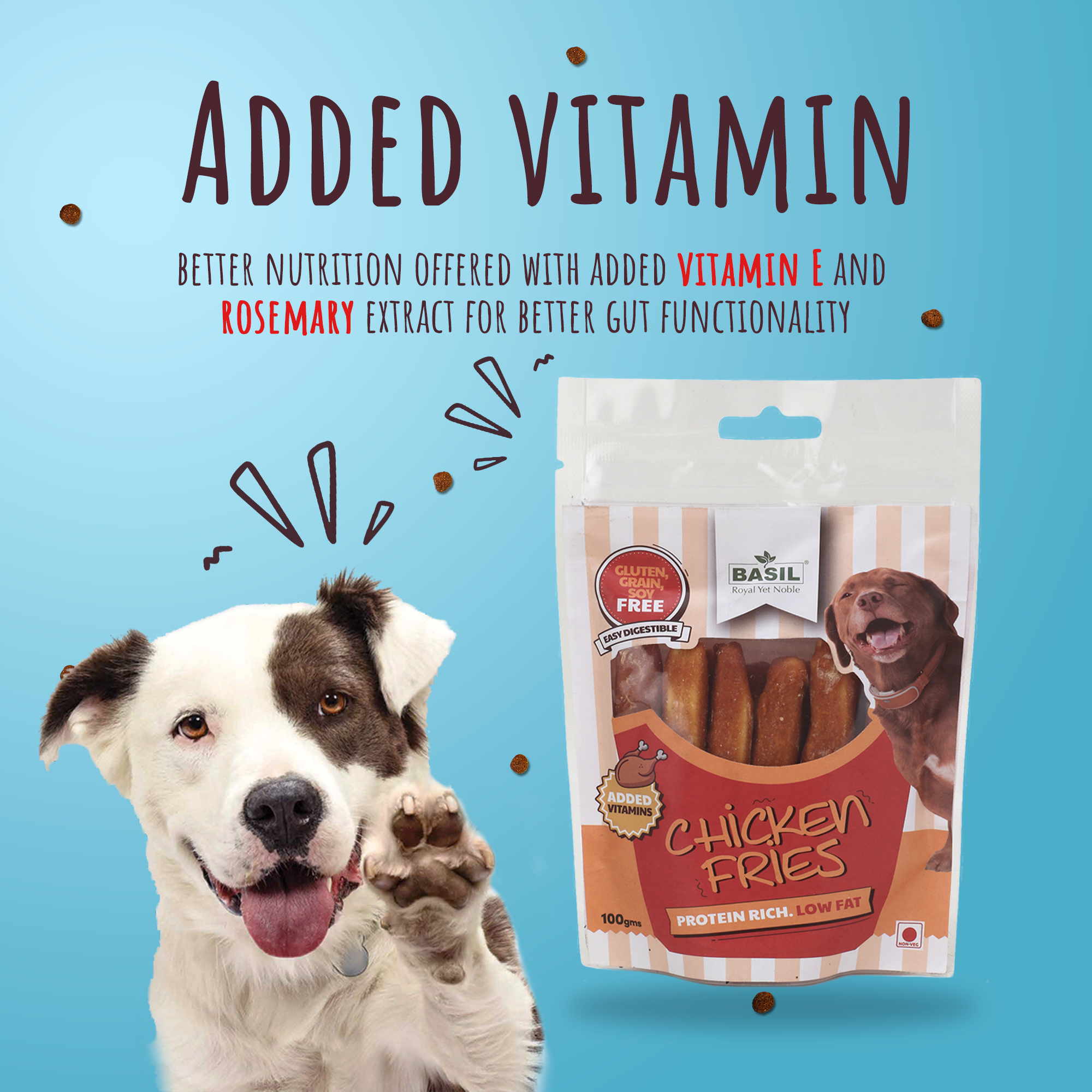 Basil Chicken Fries Protein Rich & Low Fat Treats For Dogs