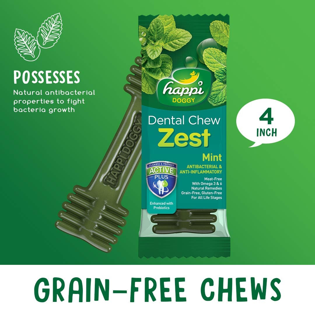 Happi Doggy Dental Chew Zest Mint Dog Treat