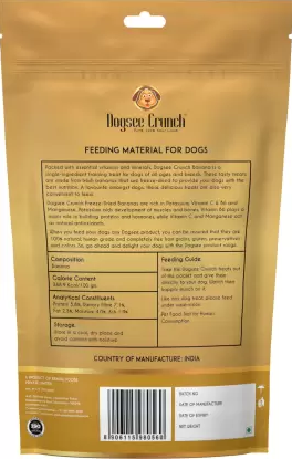 Dogsee Crunch Freeze Dried Premium Banana Dog Treat