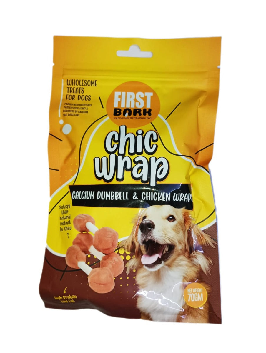 First Bark : Chic Wrap – Calcium Dumbbell & Chicken Wraps Dog Treats