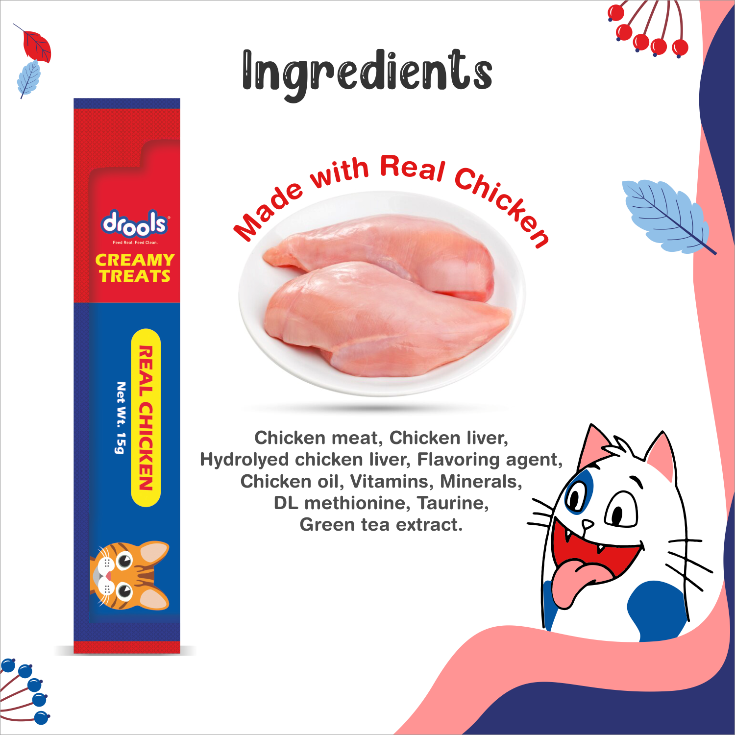 Drools Real Chicken Creamy Cat Treat Jar