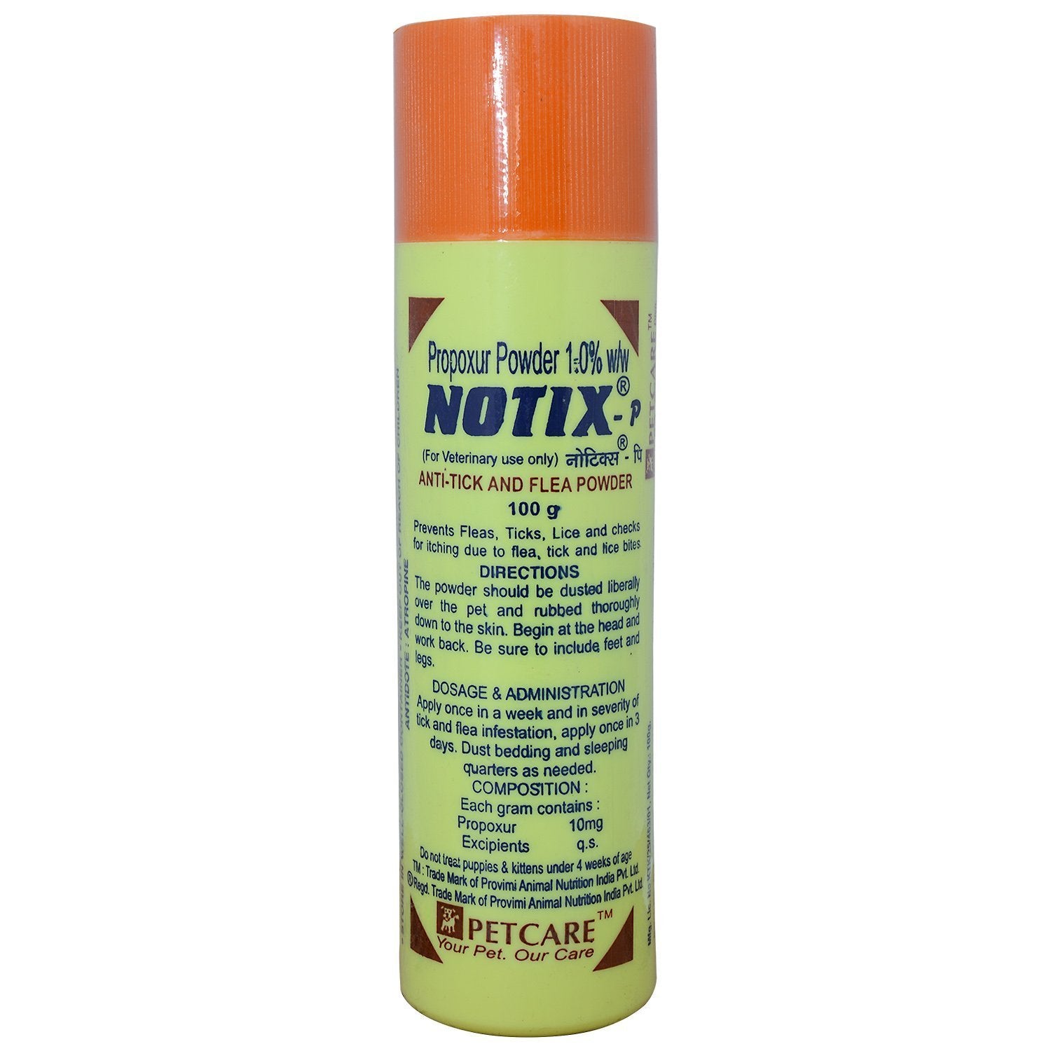 PETCARE Notix-P Anti-Tick & Flea Powder for Dogs & Cats