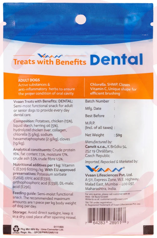 Vvaan : Treats with Benefits Dental Care Grain-Free Chicken Dog Treats