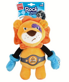 Gigwi Rock Zoo King Boxer Lion With Squeaker Plush/Bungee Arm Dog Toy