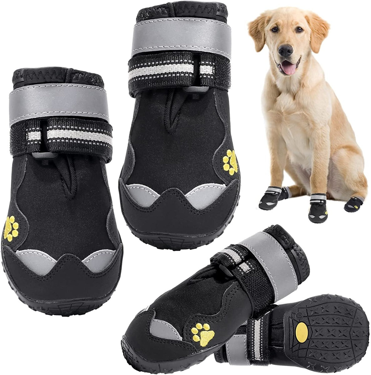 Pawz Waterproof Dog Boots - Large - Black