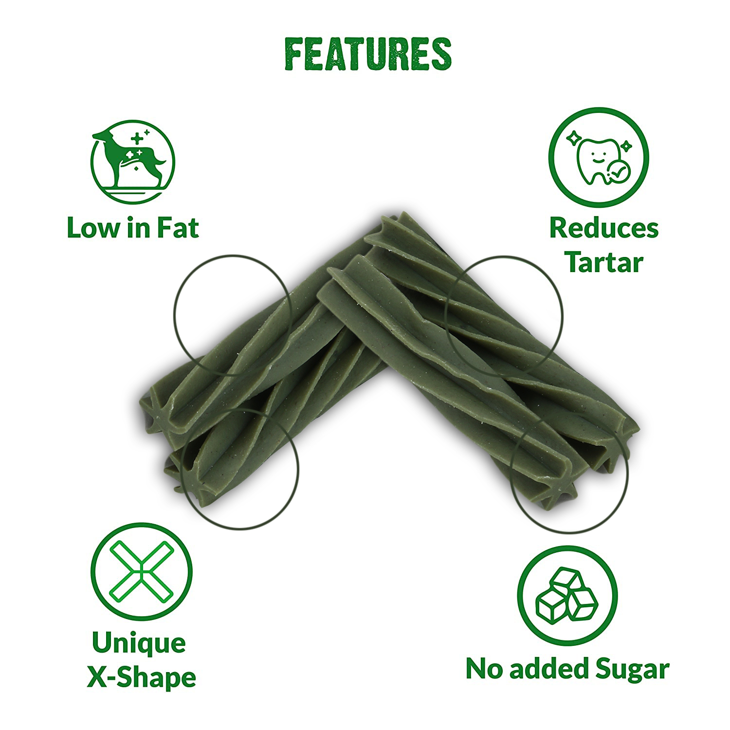 BASIL Dental Care Twisted Chew Sticks for Dogs & Puppies