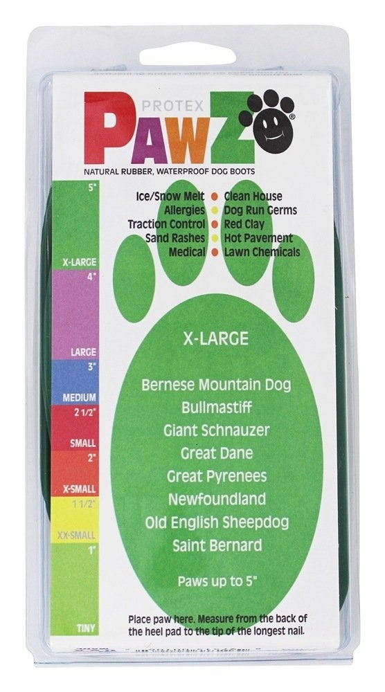 Pawz Waterproof Dog Boots - Extra Large - Green