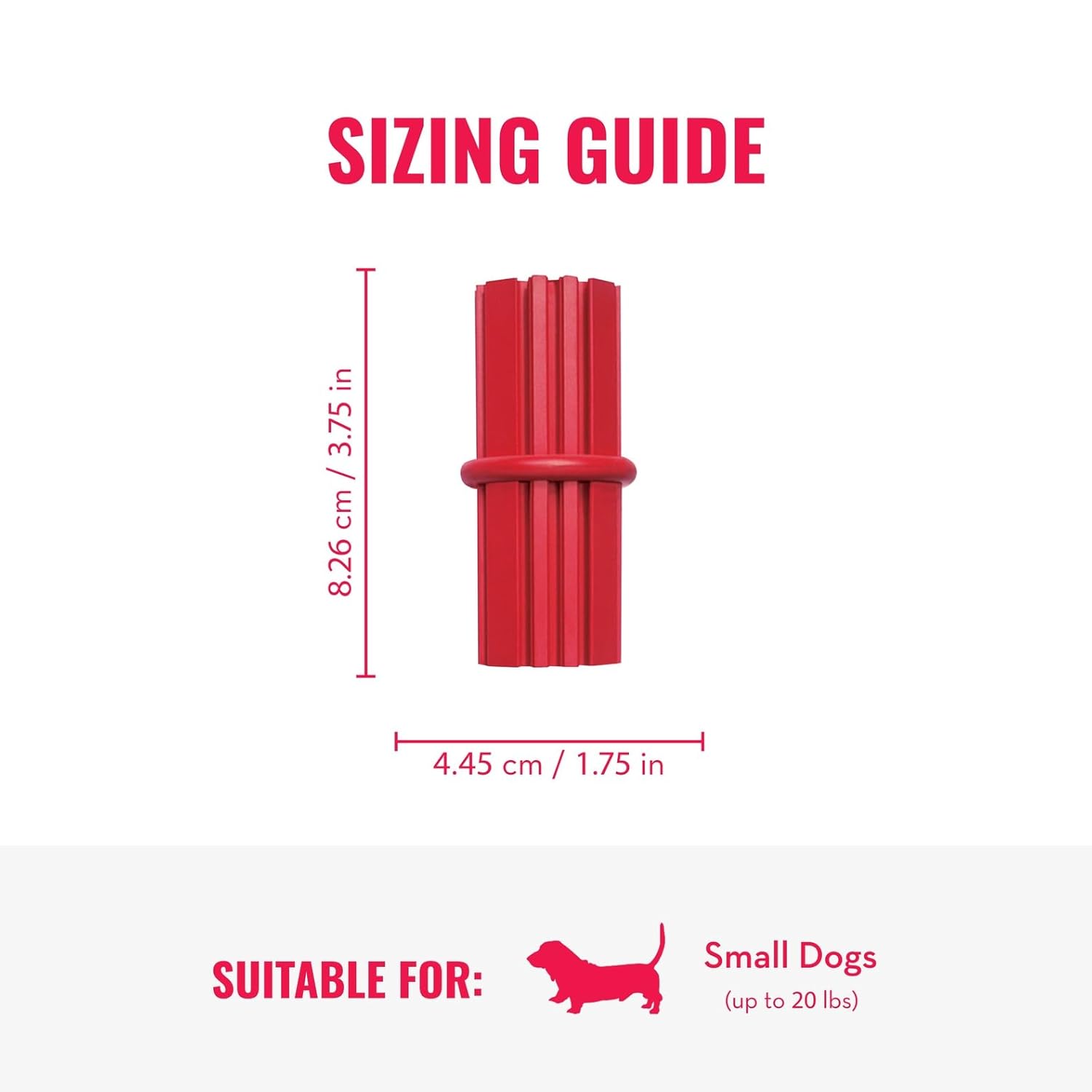 KONG Dental Stick Interactive Rubber Dental Chew Toy for Dogs (Small Size)