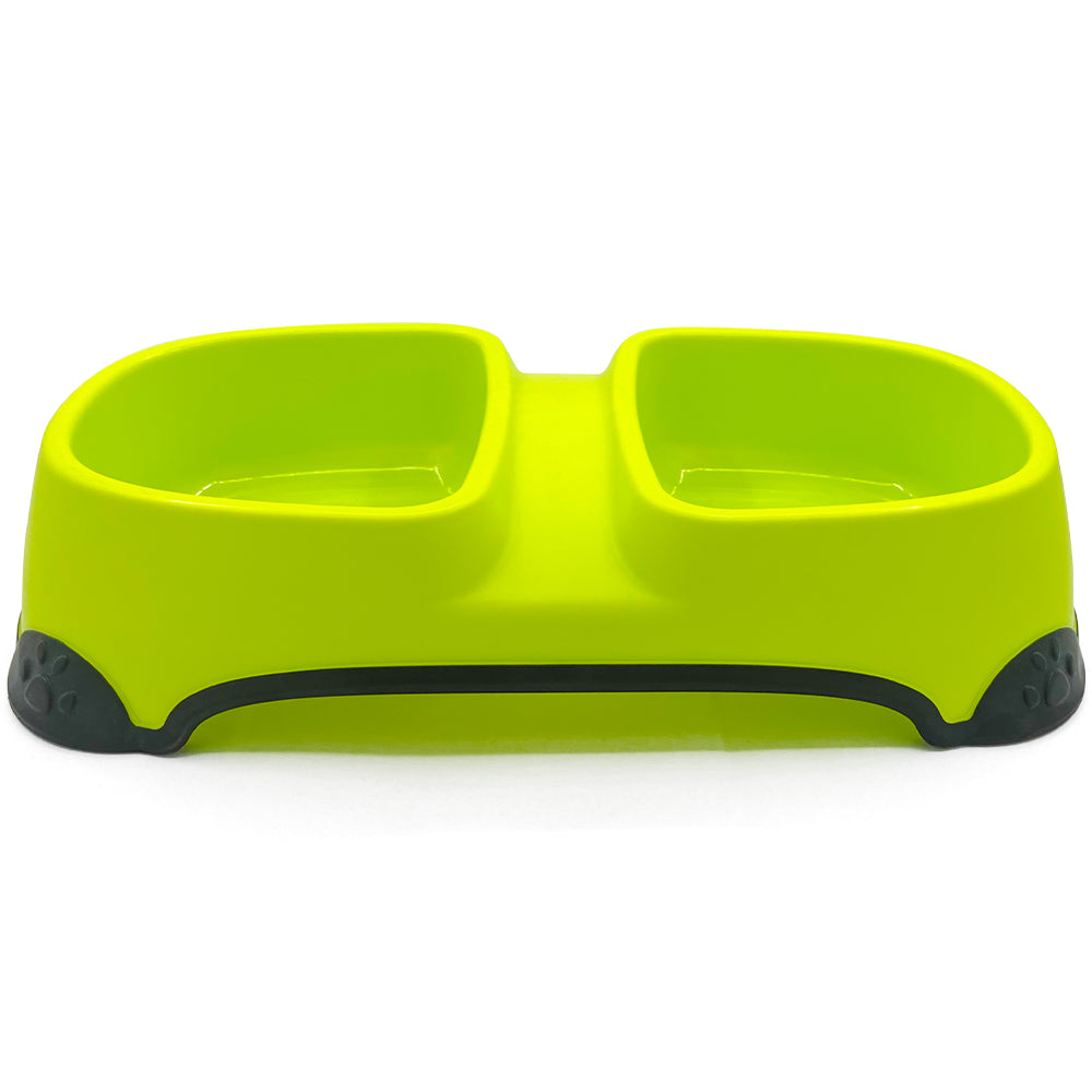 Nunbell Elegant Double Diner Bowl With Paw Design Non-Skid Rubber Bottom