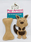 Pup-Arazzi Leather Kangaroo + Bone For Dog Toy