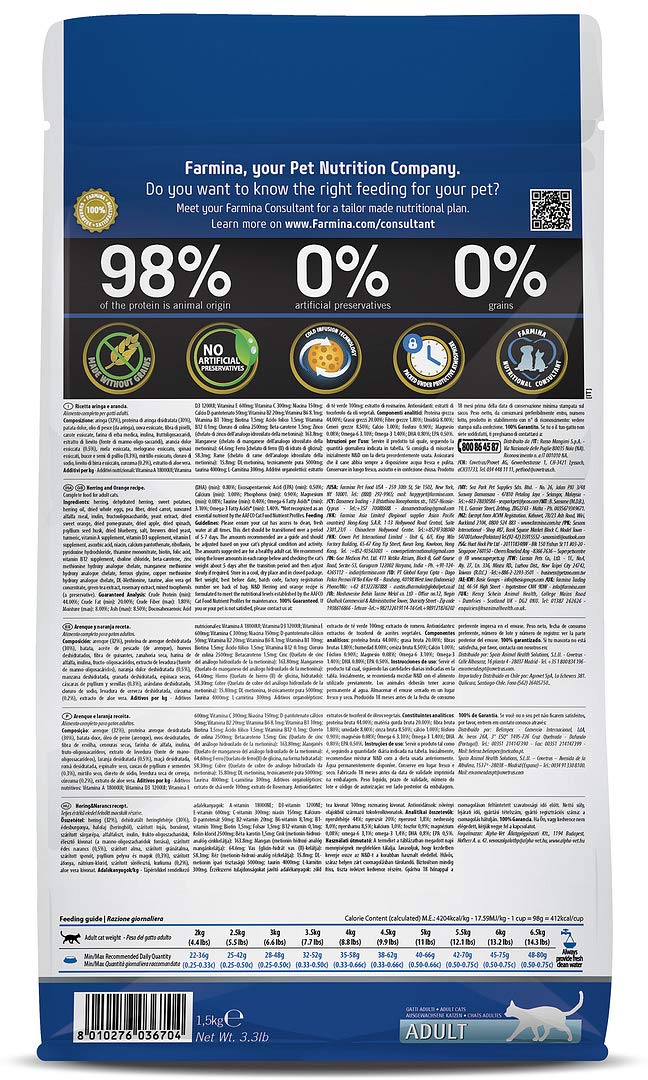 Farmina N&D Ocean Herring And Orange Recipe Grain Free Adult Cat Dry Food