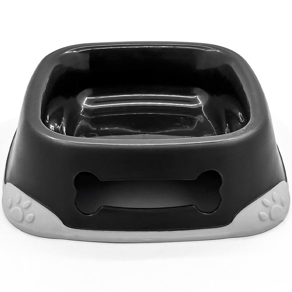 Nunbell Elegant Square Bowl With Paw Design Non-Skid Rubber Bottom