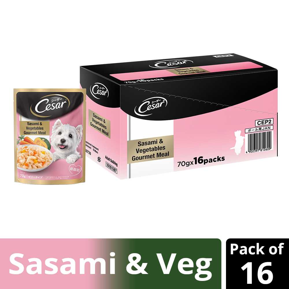 Cesar Sasami & Vegetable Gourmet Meal Pouch 70 G (Pack Of 16) - Ecom Pack