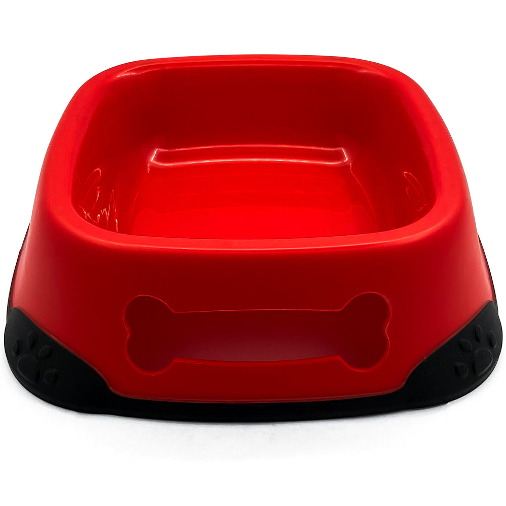 Nunbell Elegant Square Bowl With Paw Design Non-Skid Rubber Bottom