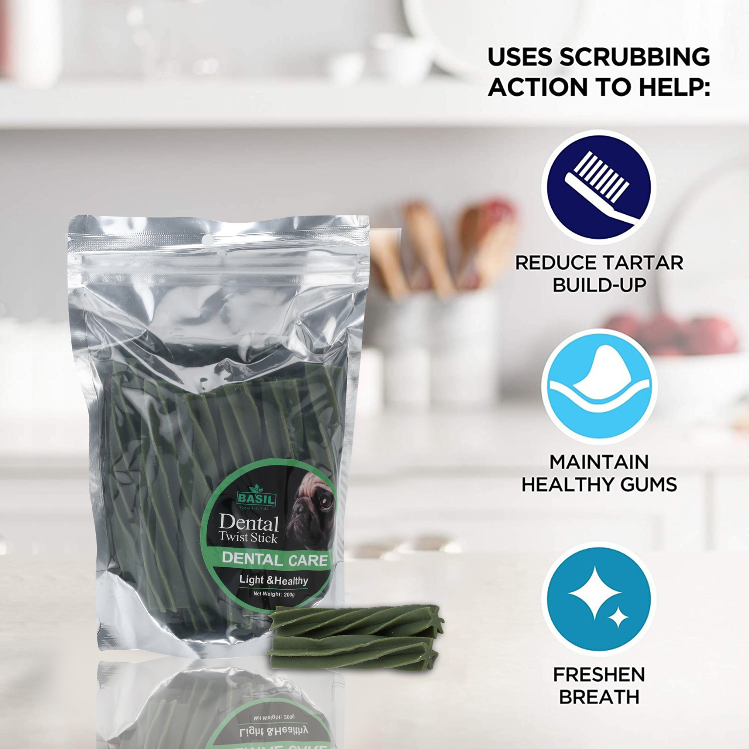 Basil Dental Care Light & Healthy Twist Stick Pack of 3