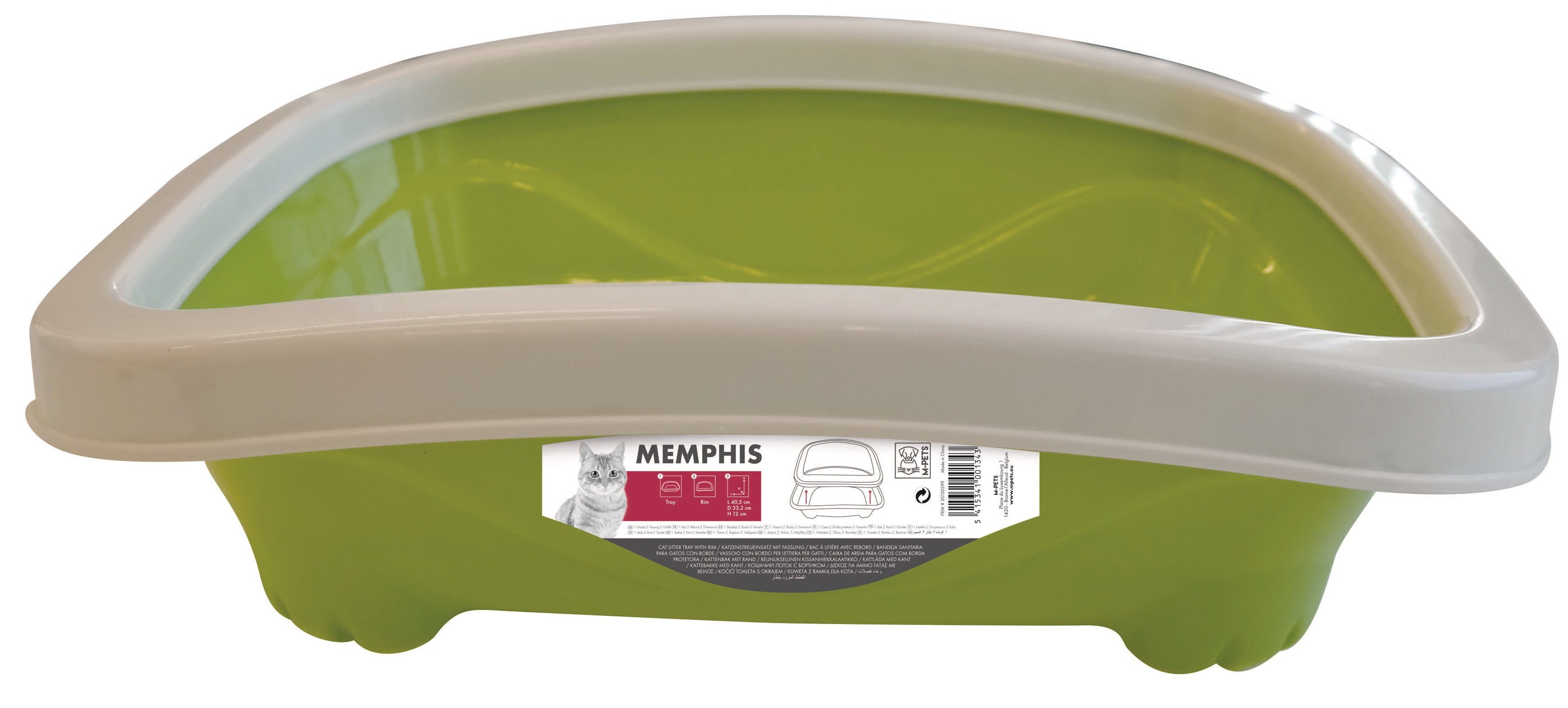 M-Pets Memphis Cat Litter Tray with Rim (Color May Vary)