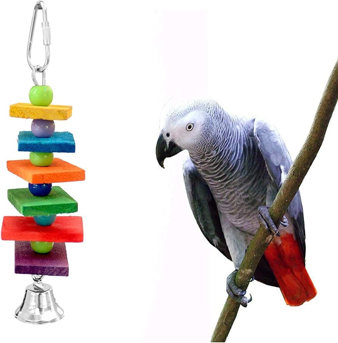 Pets Empire Wooden Hanging Bird Toy with Bell