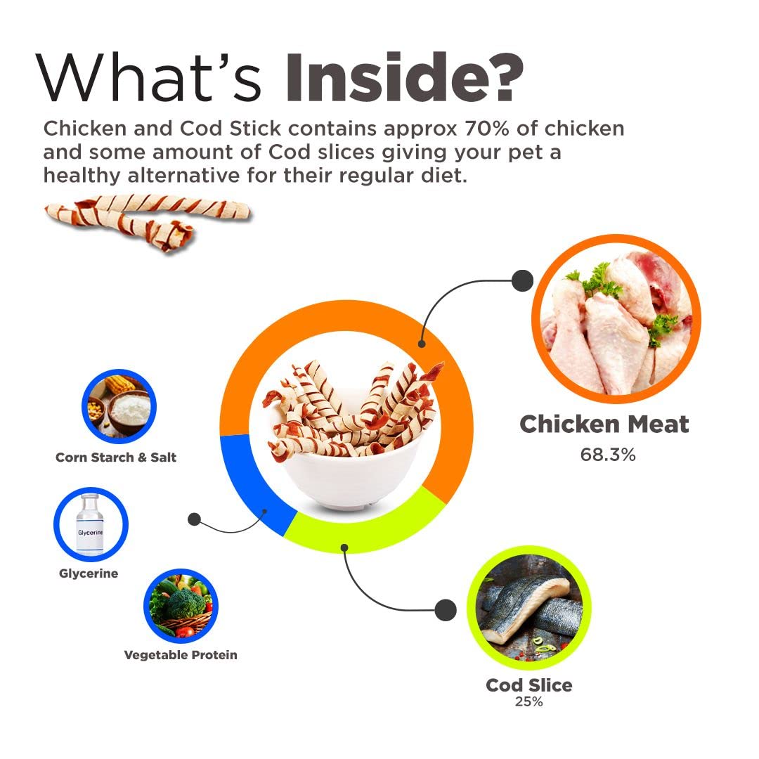 First Bark : Chicken & Cod Stick – Yummylicious Dog Treats