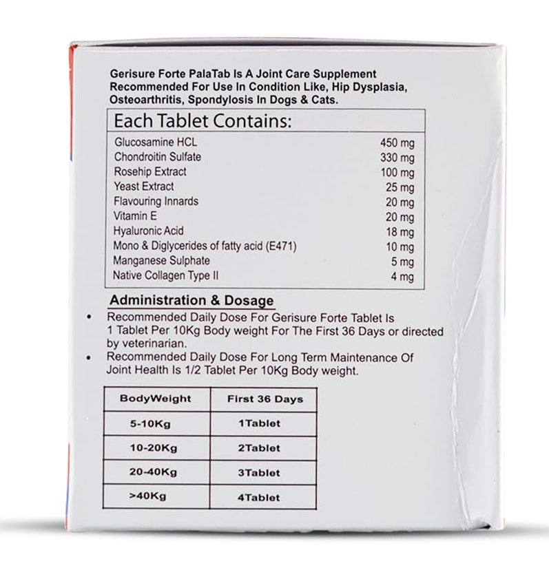 Areion Vet - GeriSure Forte Pala Tab - Enhanced Mobility and Joint Health