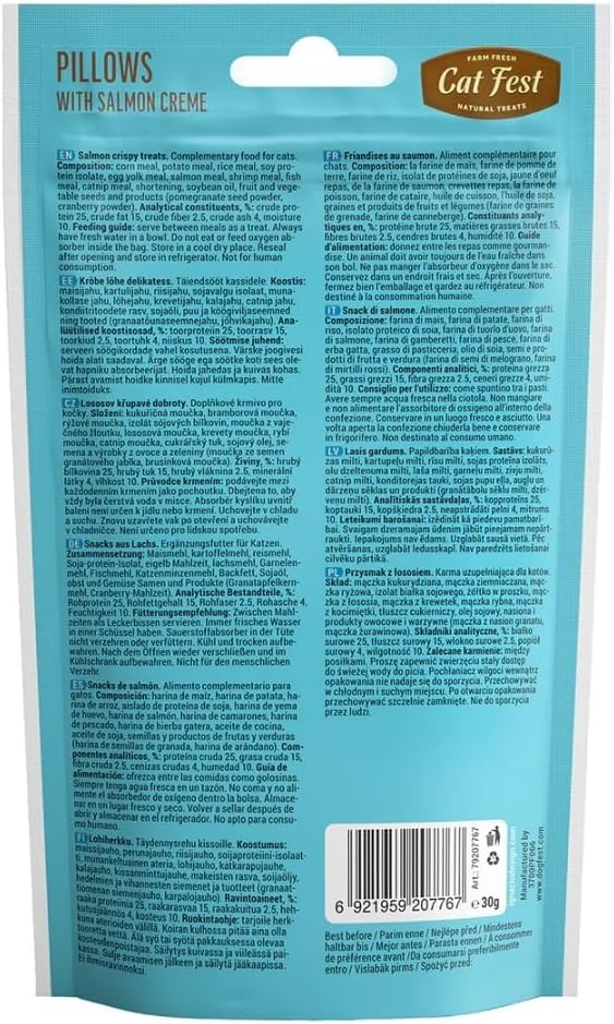 Cat Fest : Farm Fresh Pillows with Salmon Creme Natural Cat Treats