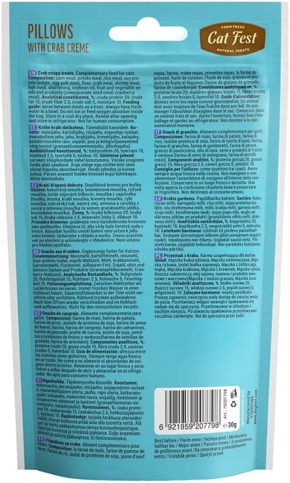 Cat Fest Pillows With Crab Creme Cat Treat