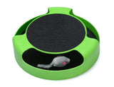 Smarty Pet Carpeted Cat Scratch Pad Spinning Toy With Mouse For Cats