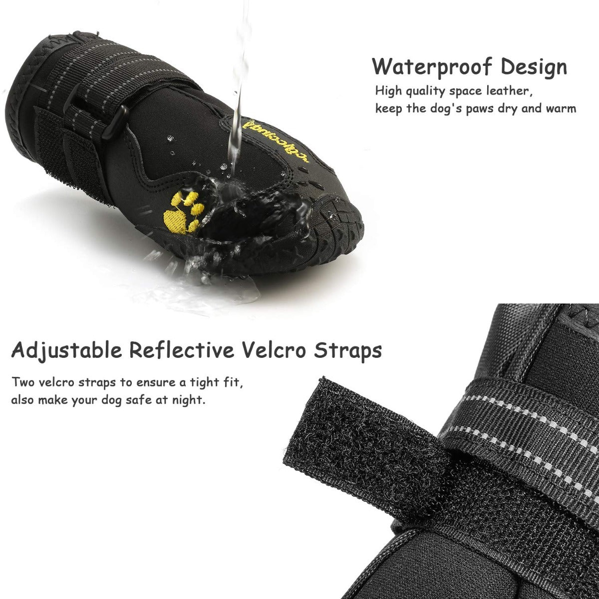 Pawz Waterproof Dog Boots - Large - Black