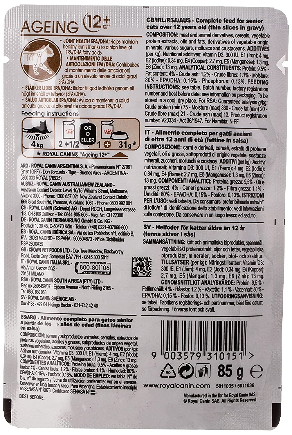 Royal Canin Ageing 12+ Gravy Salsa Sas Cat Pouch