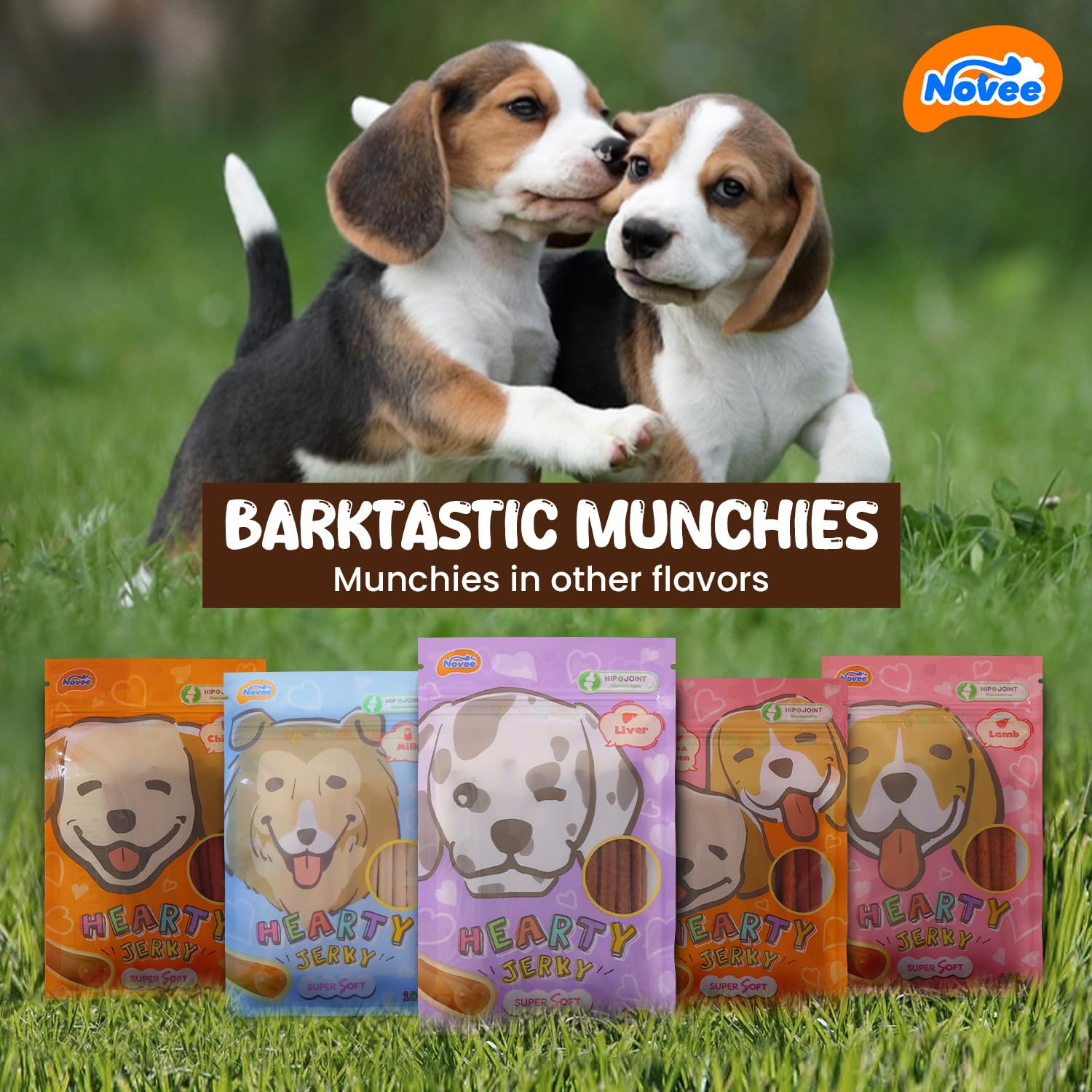 NOVEE : Liver Jerky Treats with Glucosamine - Training Dog Treats