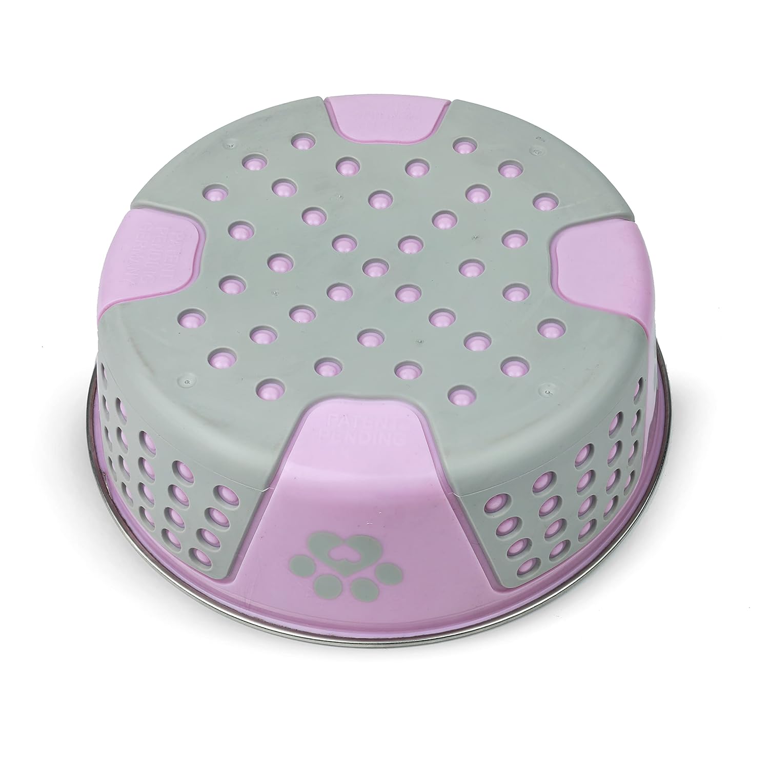 Holy Paws Hermosa Bowl Stainless Steel Paw Print Dog Bowl (Color May Vary)