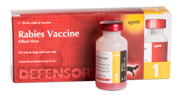 Zoetis Defensor Rabies Vaccine Killed Virus for Dogs Cats ShakeHands