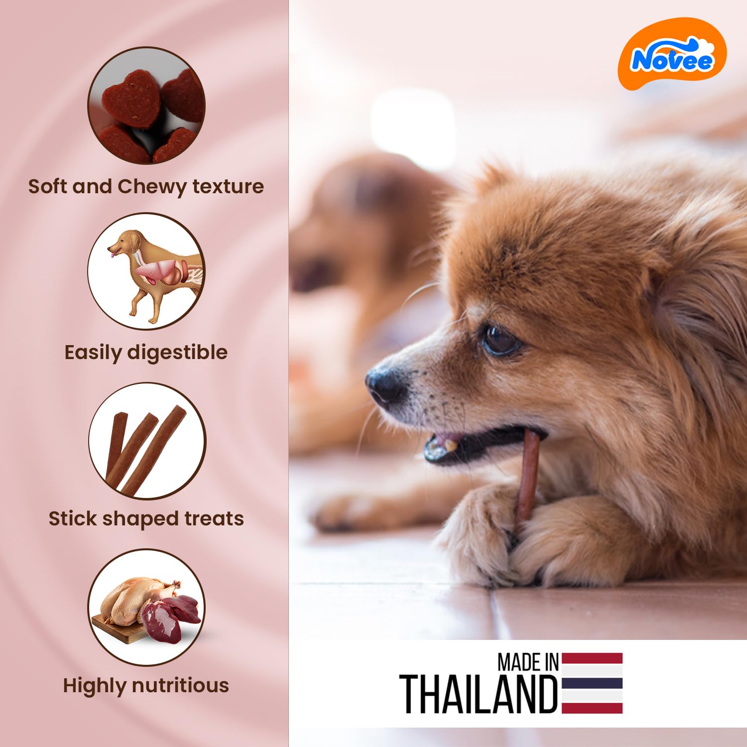 NOVEE : Liver Jerky Treats with Glucosamine - Training Dog Treats