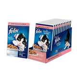 Purina Felix With Salmon In Jelly Cat Pouch 85 G (Pack Of 10 + 2 Free)