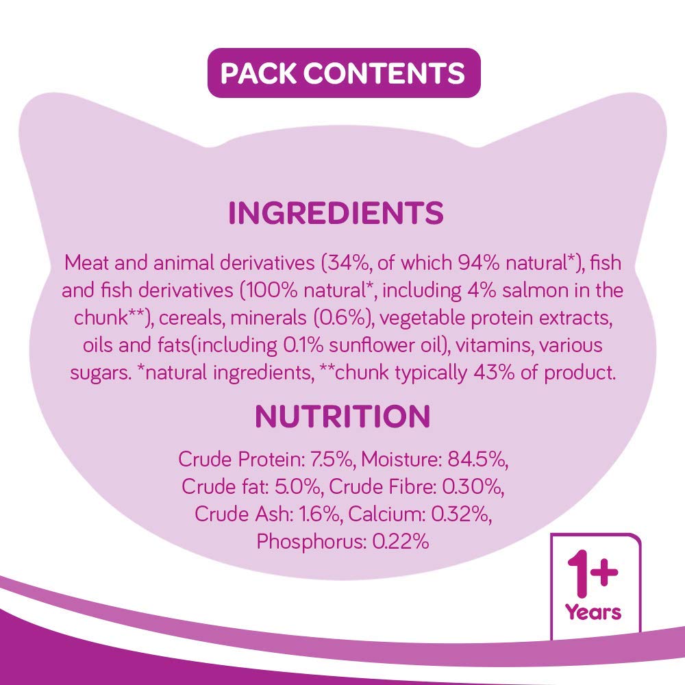 Whiskas Salmon In Gravy Adult Cat Pouch
